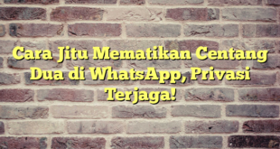 Cara Jitu Mematikan Centang Dua di WhatsApp, Privasi Terjaga!